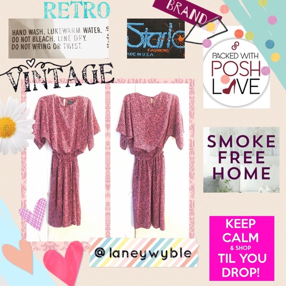 🎊Host Pick📿VOGUE Runway Pink:Black Speckled Kimono Sleeves Midi Runway Dress - Picture 7 of 16